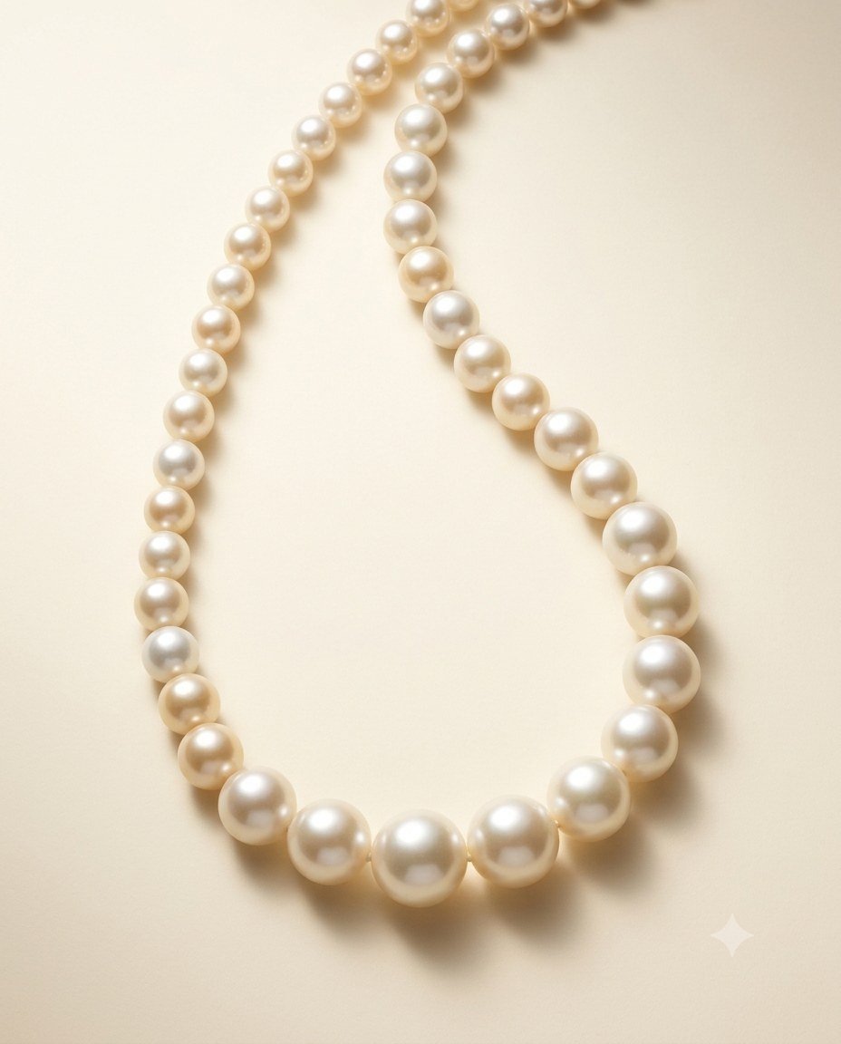 Nami collection — pearls in graduated size along a continuous strand